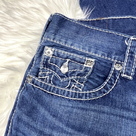 🚫SOLD! 👖|•TRUE RELIGION•| Straight Flap Natural Big T Jeans 38x33👖 - Picture 6 of 14